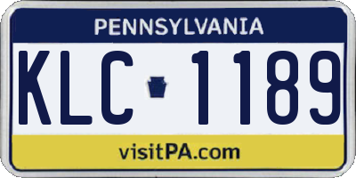 PA license plate KLC1189