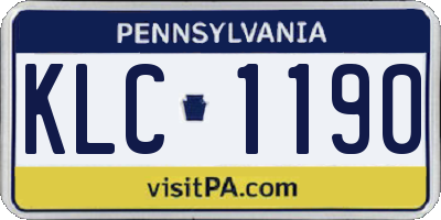 PA license plate KLC1190