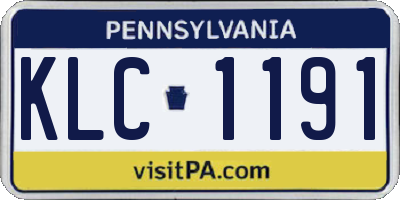 PA license plate KLC1191