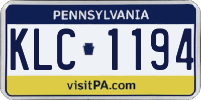 PA license plate KLC1194