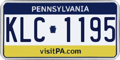 PA license plate KLC1195