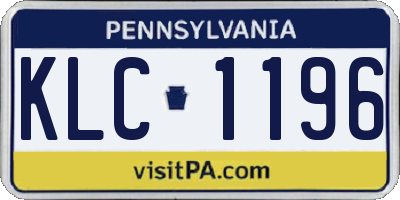PA license plate KLC1196