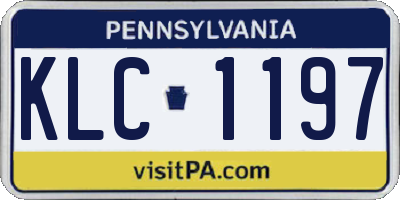 PA license plate KLC1197