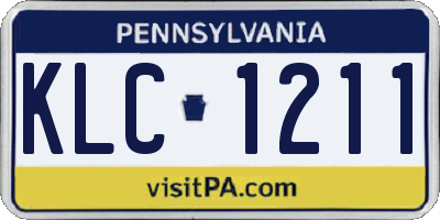 PA license plate KLC1211