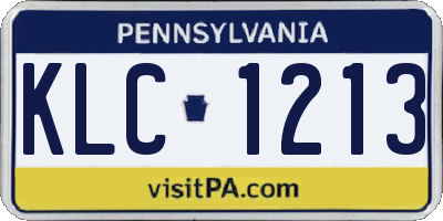 PA license plate KLC1213