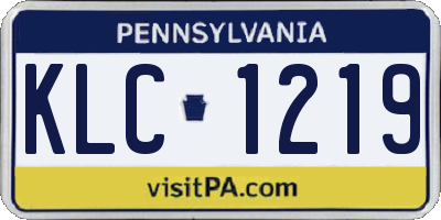 PA license plate KLC1219