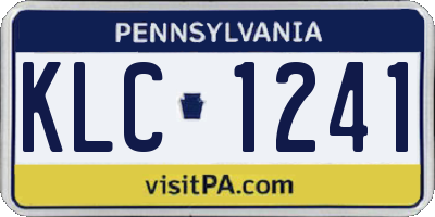 PA license plate KLC1241