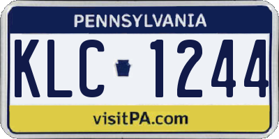 PA license plate KLC1244