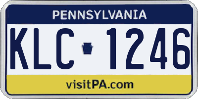 PA license plate KLC1246