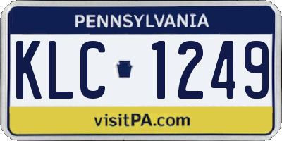 PA license plate KLC1249