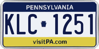 PA license plate KLC1251