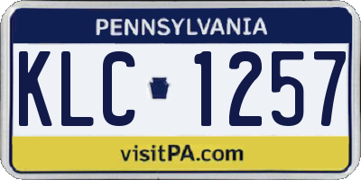 PA license plate KLC1257