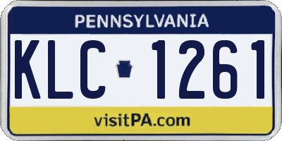 PA license plate KLC1261
