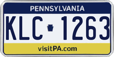 PA license plate KLC1263