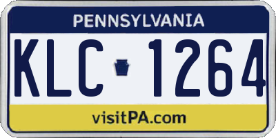PA license plate KLC1264