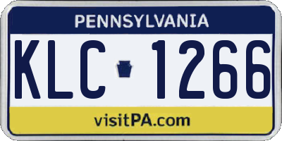 PA license plate KLC1266
