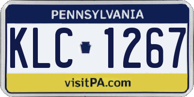PA license plate KLC1267
