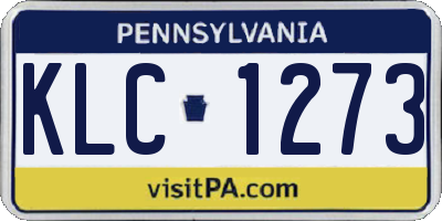PA license plate KLC1273
