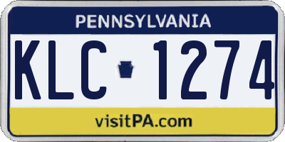 PA license plate KLC1274