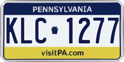 PA license plate KLC1277