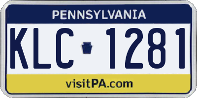 PA license plate KLC1281