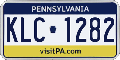 PA license plate KLC1282