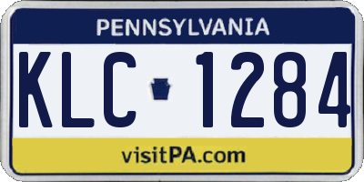 PA license plate KLC1284