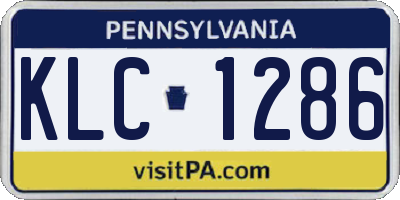 PA license plate KLC1286