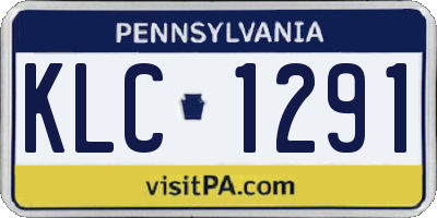 PA license plate KLC1291