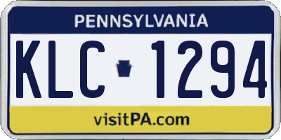 PA license plate KLC1294