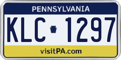 PA license plate KLC1297