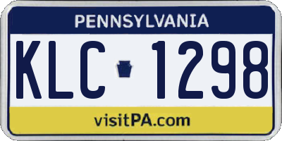 PA license plate KLC1298