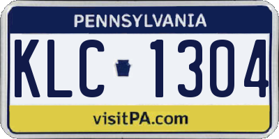 PA license plate KLC1304