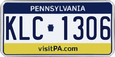 PA license plate KLC1306