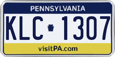 PA license plate KLC1307