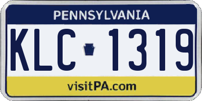 PA license plate KLC1319
