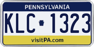 PA license plate KLC1323