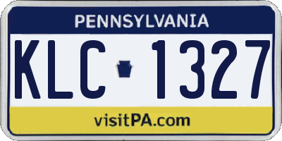 PA license plate KLC1327