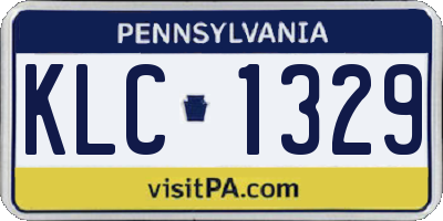 PA license plate KLC1329
