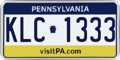 PA license plate KLC1333