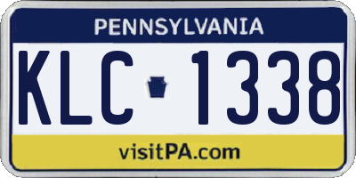 PA license plate KLC1338