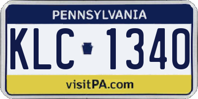 PA license plate KLC1340