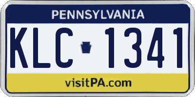 PA license plate KLC1341