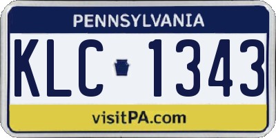 PA license plate KLC1343