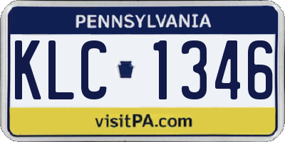 PA license plate KLC1346