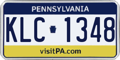 PA license plate KLC1348