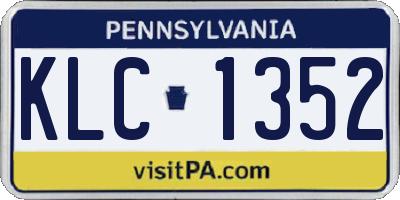 PA license plate KLC1352