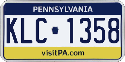 PA license plate KLC1358