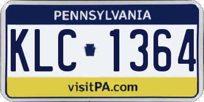 PA license plate KLC1364