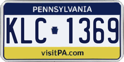 PA license plate KLC1369